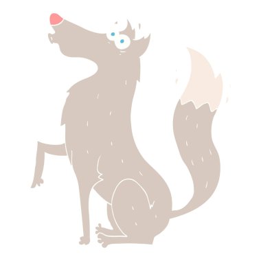 düz renkli çizimi kurt