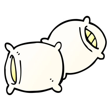 çizgi film doodle yastık, vektör çizim