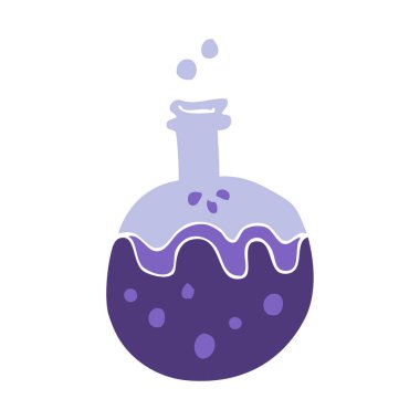 sihirli iksir düz renkli çizimi