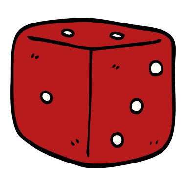 çizgi film doodle kırmızı zar