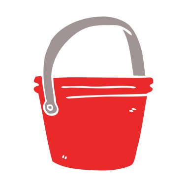 çizgi film doodle kova beyaz arka plan üzerinde