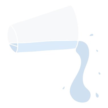 düz renk tarzı çizgi film serin bir içim su