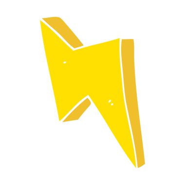 düz renk stili karikatür yıldırım