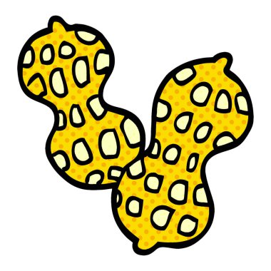 çizgi film doodle fıstık beyaz arka plan üzerinde