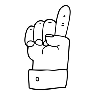 çizim karikatür işaret eden bir ele