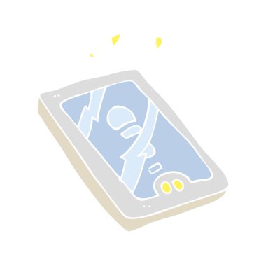 düz renk illüstrasyon tablet cihazın