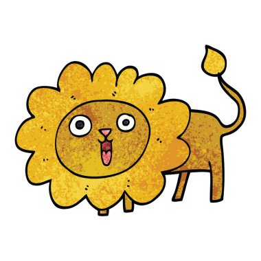 çizgi film doodle mutlu aslan