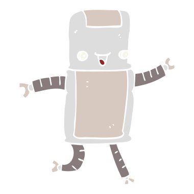 düz renk tarzı çizgi film robot