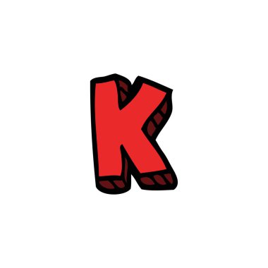 çizgi film doodle harf k