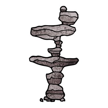 Doodle kayalar karikatür, illüstrasyon vektör