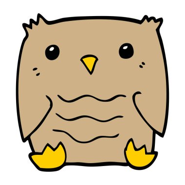 çizgi film doodle baykuş vektör çizim 