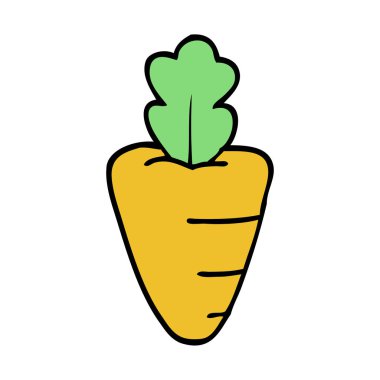 çizgi film doodle havuç beyaz arka plan üzerinde