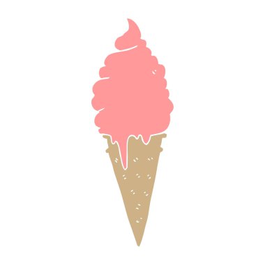 düz renk tarzı çizgi film dondurma