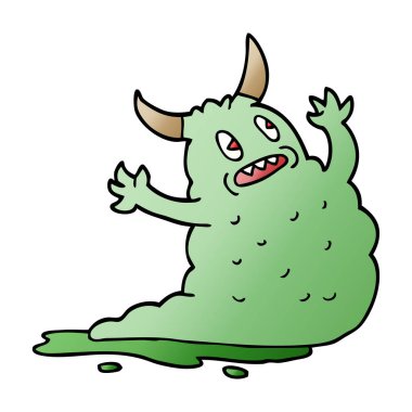 çizgi film doodle iblis, vektör çizim