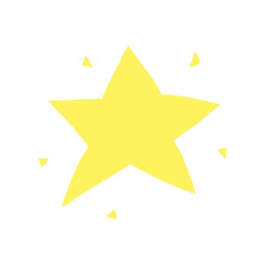 düz renk stil çizgi film yıldız