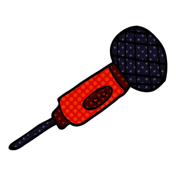 Dessin Animé Doodle Microphone Illustration Vectorielle — Image vectorielle