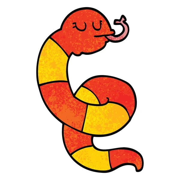 Cartone Animato Doodle Serpente Velenoso — Vettoriale Stock
