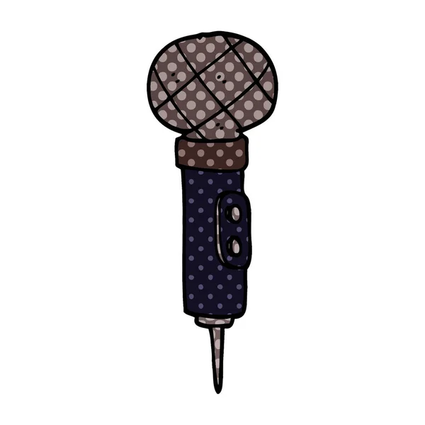 Scarabocchio Cartone Animato Microfono — Vettoriale Stock