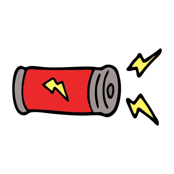 Bateria Elétrica Doodle Desenhos Animados —  Vetores de Stock