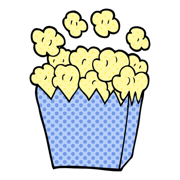 Kartun Popcorn Corat Coret Pada Latar Belakang Putih - Stok Vektor