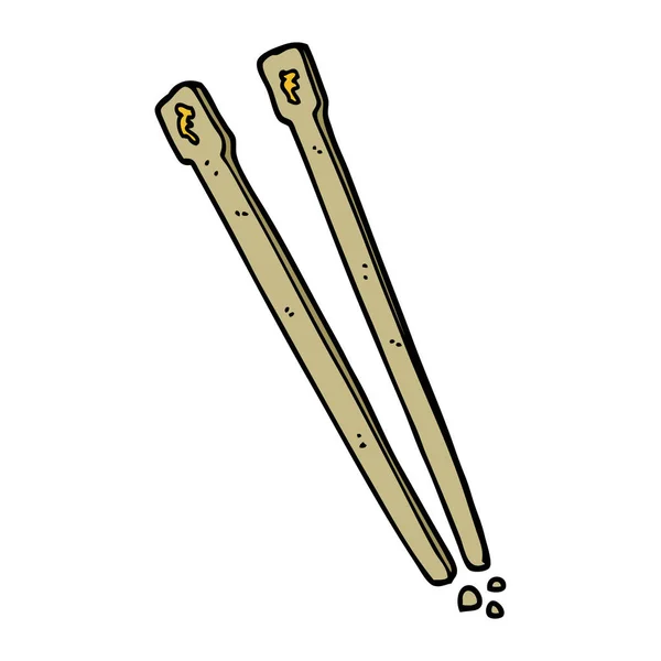 Cartoon Doodle Bacchette Legno — Vettoriale Stock