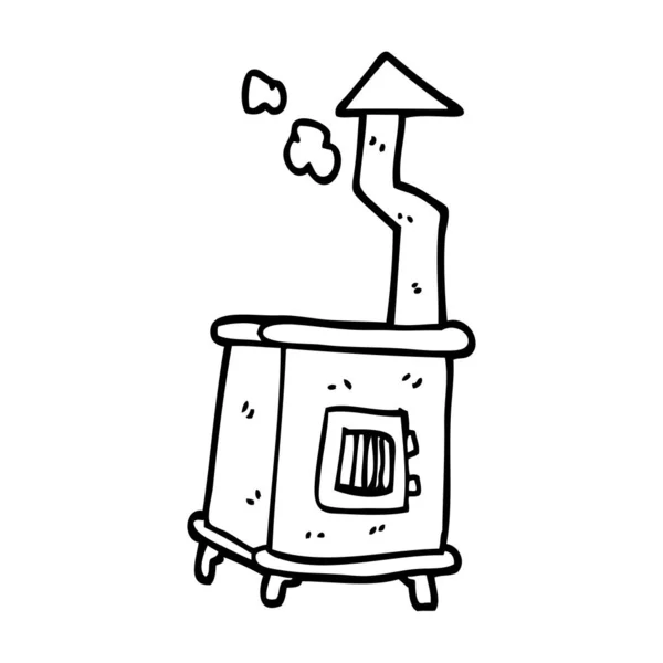 线条画动画片老木头燃烧器 — 图库矢量图片