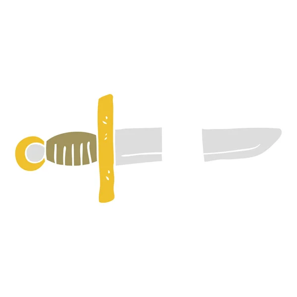Пласка Кольорова Ілюстрація Символу Ножа Татуювання — стоковий вектор