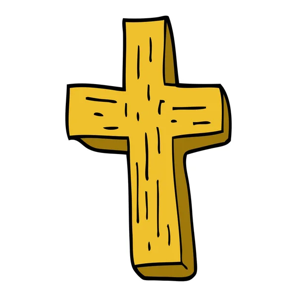 Cartoon Doodle Vampyr Cross — Stock vektor