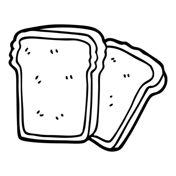Γραμμικό Σχέδιο Καρτούν Φέτες Ψωμί — Διανυσματικό Αρχείο
