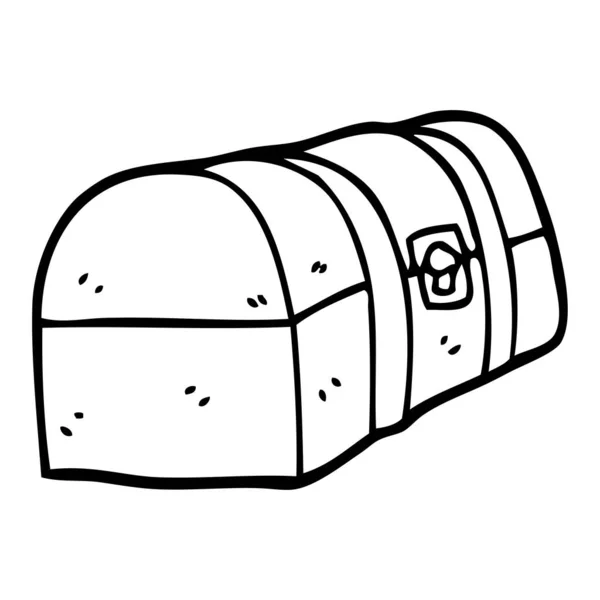 Line Drawing Cartoon Trunk Box — Stock Vector