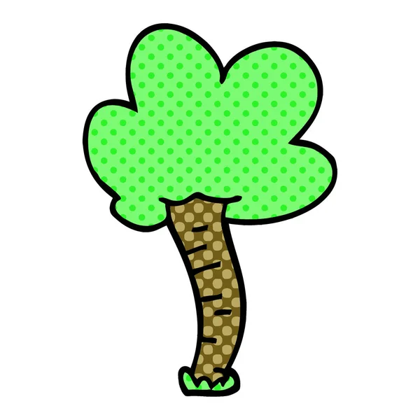Cartoon Doodle Träd Vit Bakgrund — Stock vektor