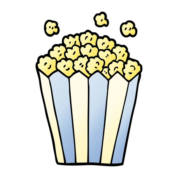 Cartoon Doodle Popcorn Sfondo Bianco — Vettoriale Stock