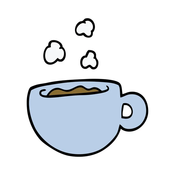 Desenho Animado Doodle Xícara Café — Vetor de Stock