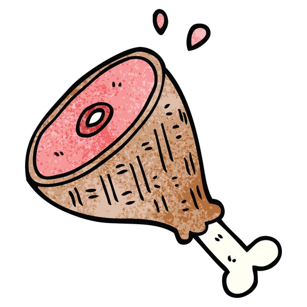 Cartoon Doodle Carne Cotta — Vettoriale Stock