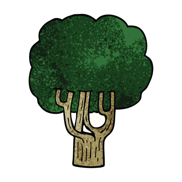 Desenho Animado Doodle Árvore Florescendo —  Vetores de Stock