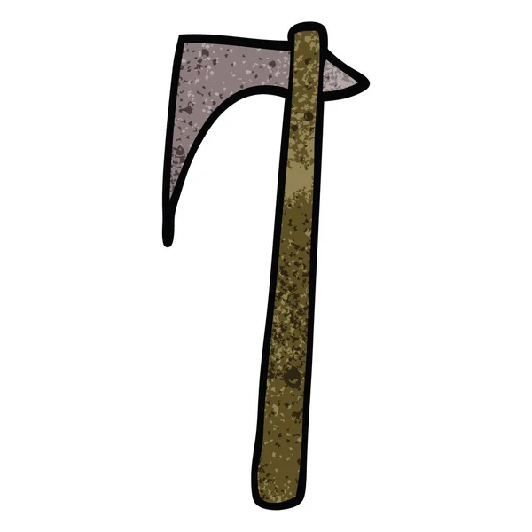 Cartoon Doodle Viking Axe — Stockvector