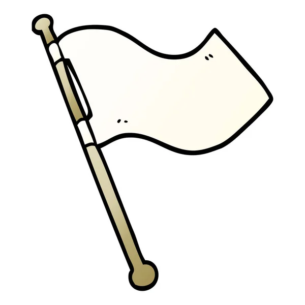 Cartoon Doodle Weiße Flagge Schwenken — Stockvektor