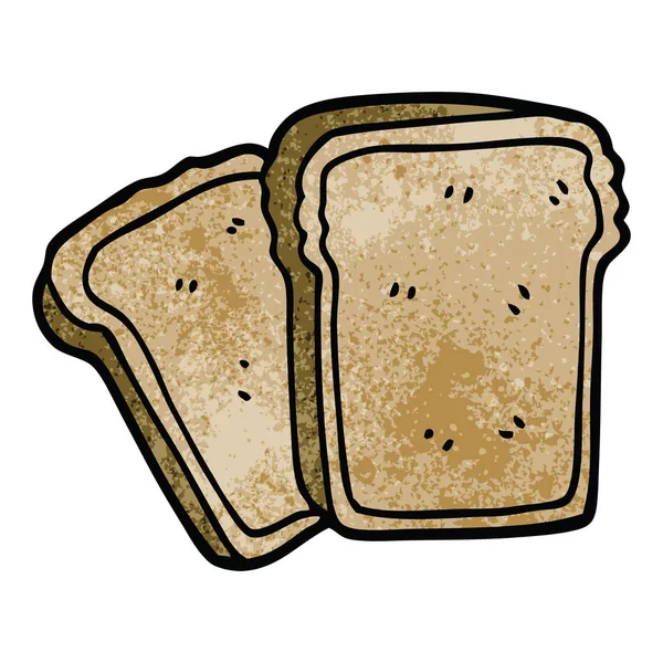 Rajzfilm Doodle Toast Fehér Háttér — Stock Vector