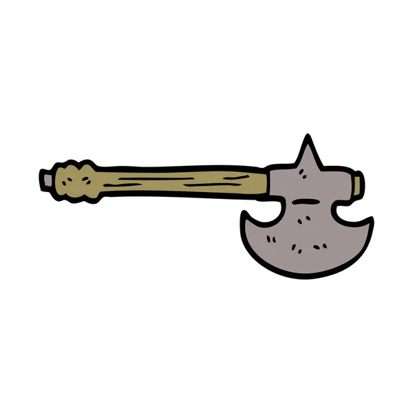 Cartoon Doodle Medieval Axe — Stock Vector