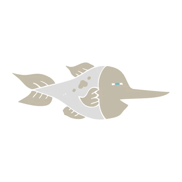 Platt Färg Illustration Svärdfisk — Stock vektor