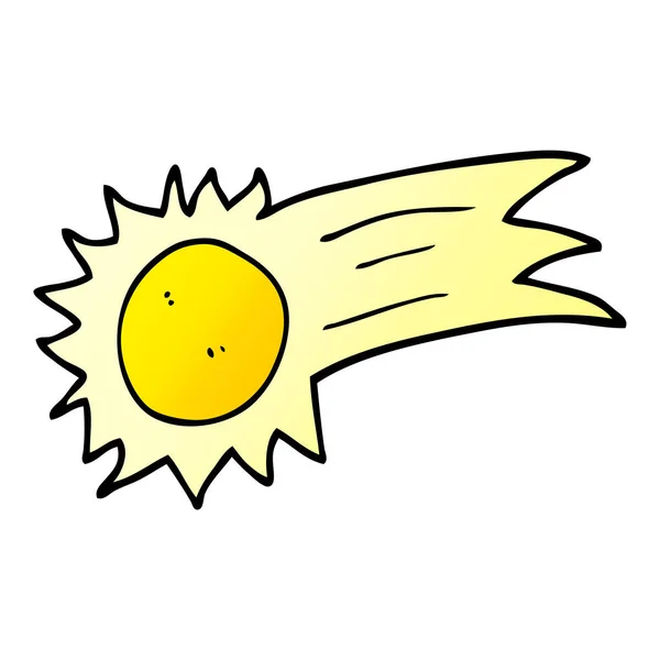 Cartoon Doodle Flying Sun — Stock Vector