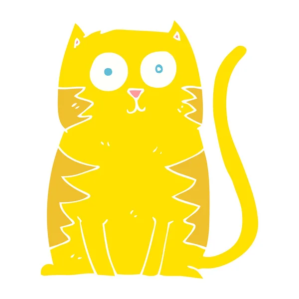 Ilustración Color Plano Gato — Vector de stock