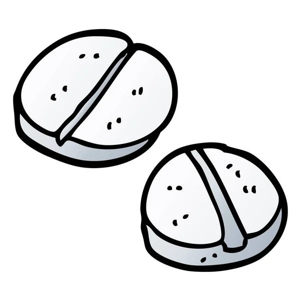 Cartoon Doodle Tabletten Auf Weißem Hintergrund — Stockvektor