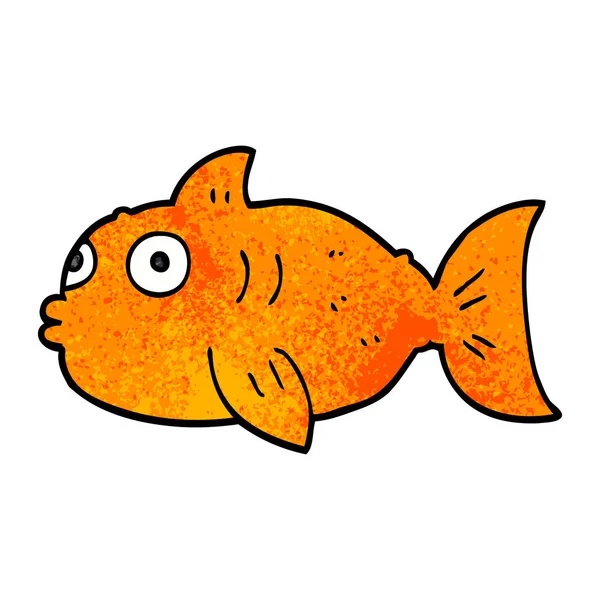 漫画落書き驚いた魚 — ストックベクタ