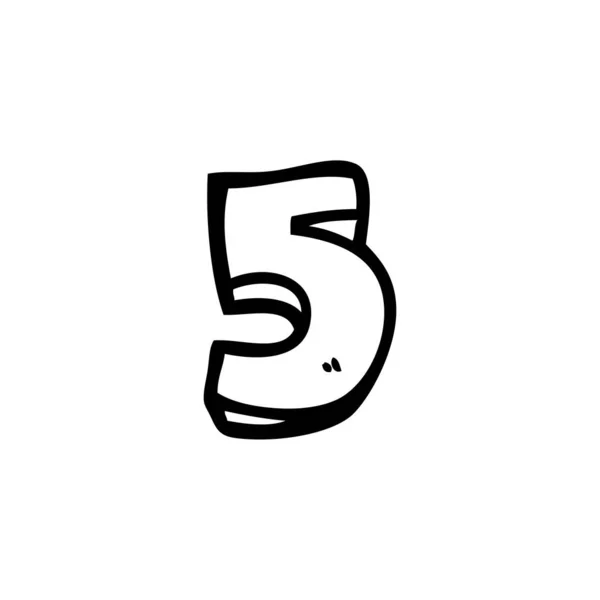 Γραμμικό Σχέδιο Καρτούν Αριθμό Πέντε — Διανυσματικό Αρχείο