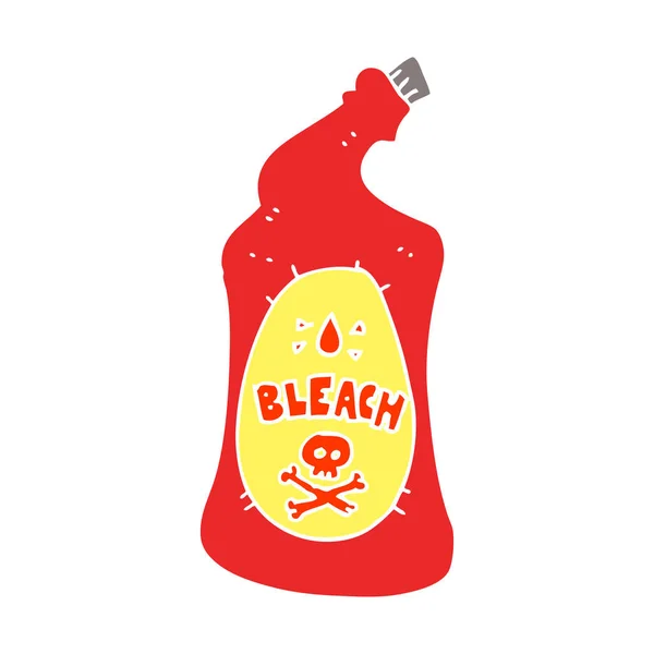 Flat Color Illustration Bleach Bottle — Stock Vector