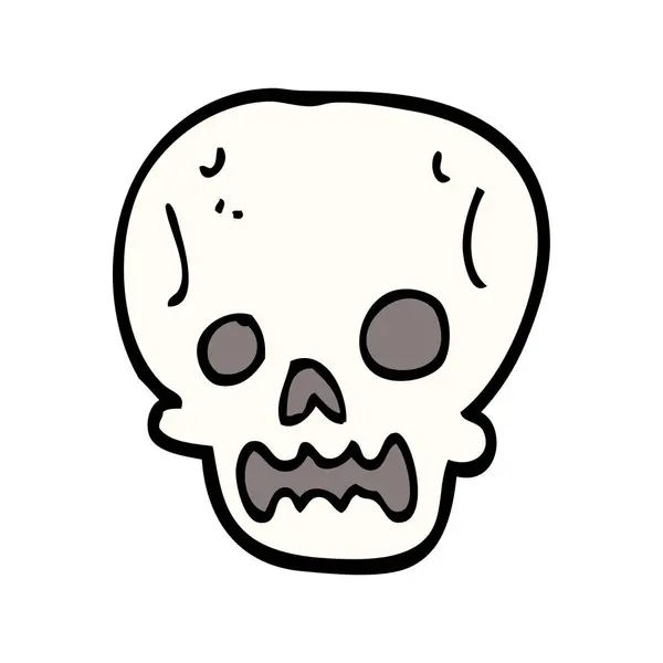 Cartoon Doodle Halloween Totenkopf — Stockvektor