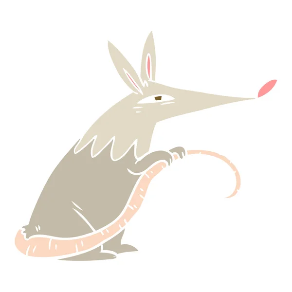 Плоский Цвет Мультяшной Крысы — стоковый вектор