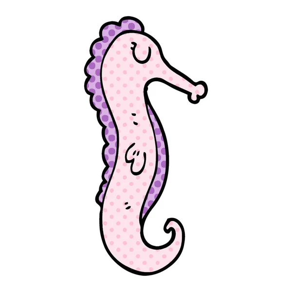 Cartoon Doodle Sea Horse — Stock Vector