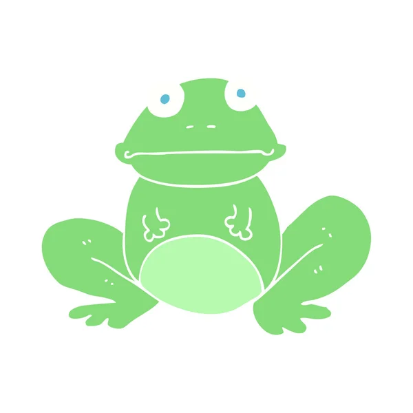 Flat Color Illustration Frog — Stock Vector